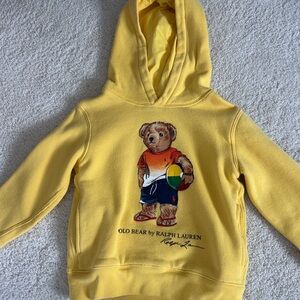 Polo by Ralph Lauren Yellow Hoodie with Cartoon Bear Graphic